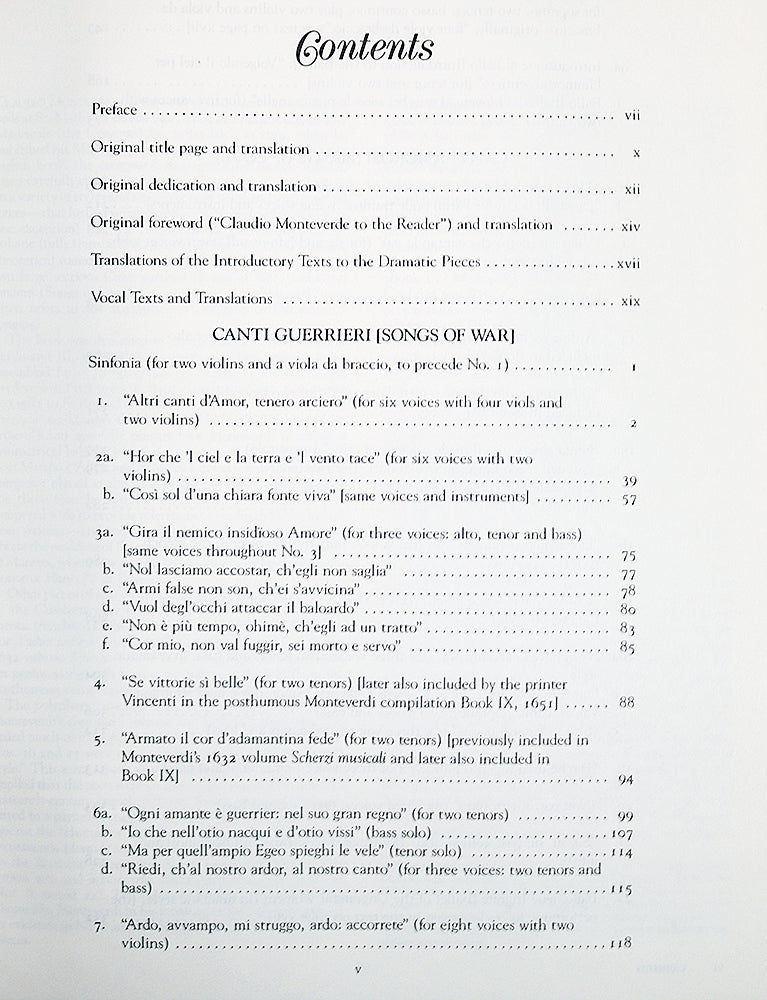 Monteverdi: Madrigals, Book VIII (Vocal Score)