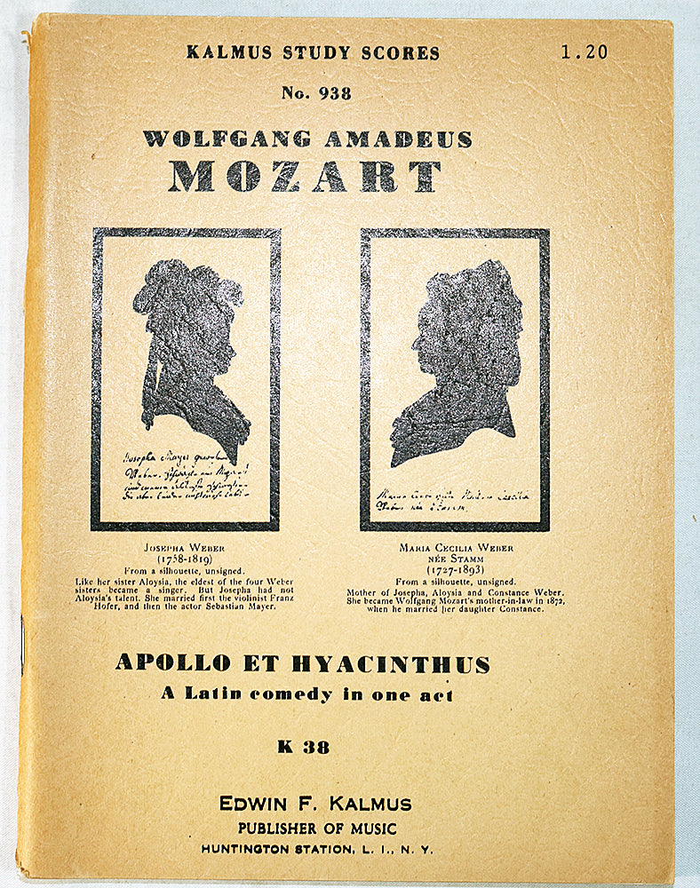 Mozart: Apollo et Hyacinthus, A Latin Comedy in One Act (Miniature Study Score)