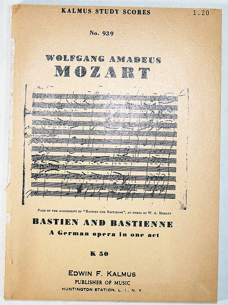 Mozart: Bastien and Bastienne, A German Opera in One Act (Miniature Study Score)