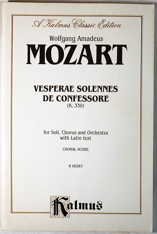 Mozart: Vesperae Solennes de Confessore (Vocal Score)