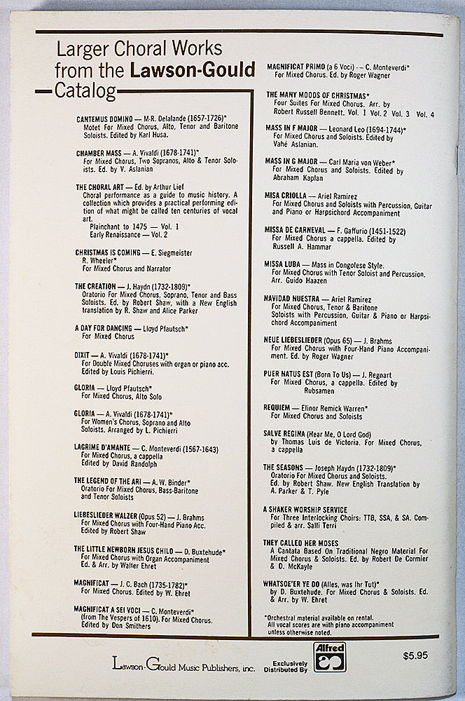 Ramirez: Misa Criolla (Vocal Score)