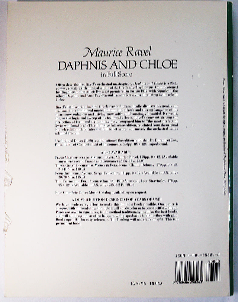 Ravel: Daphnis and Chloe (Full Score)