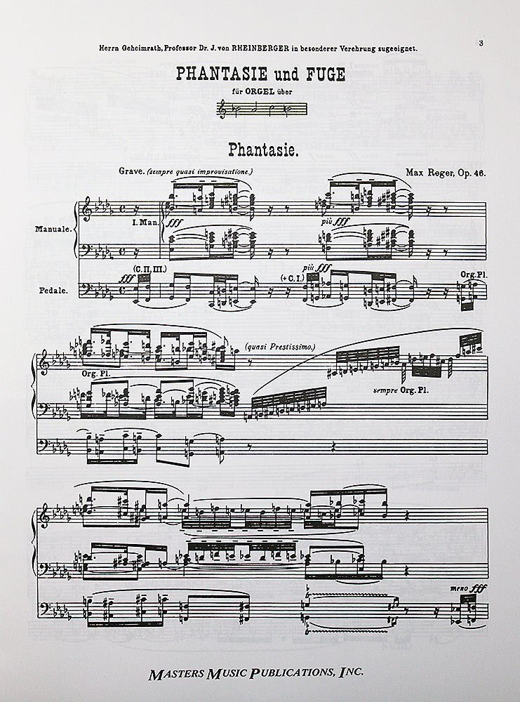 Reger: Fantasy and Fugue on the Name of Bach for Organ, Op. 46