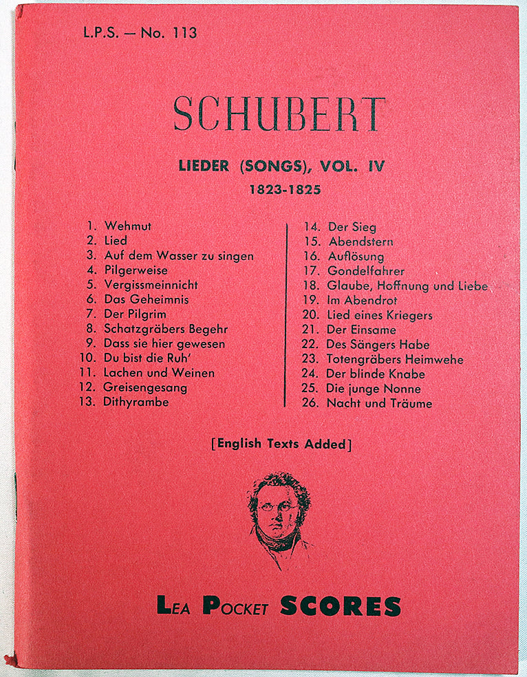 Schubert: Lieder (Songs), Vol. 4 (Lea Pocket Score)