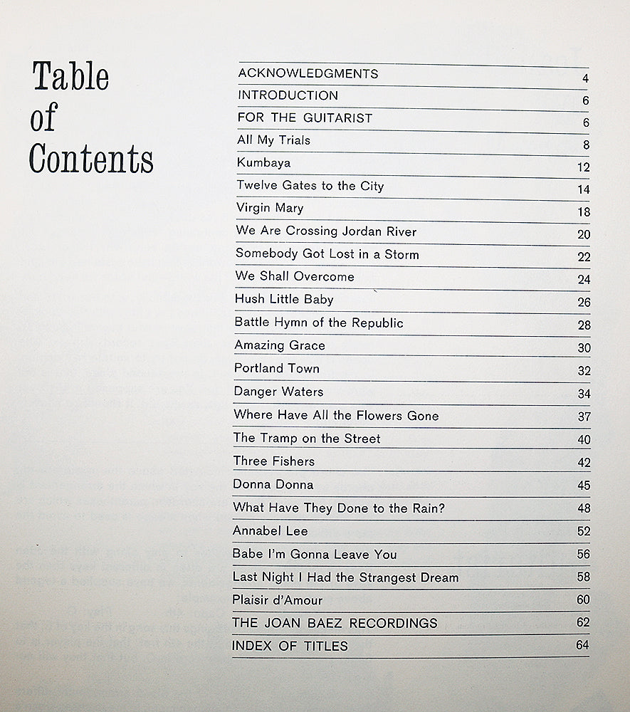 Songs for Our Times, from the Joan Baez Songbook