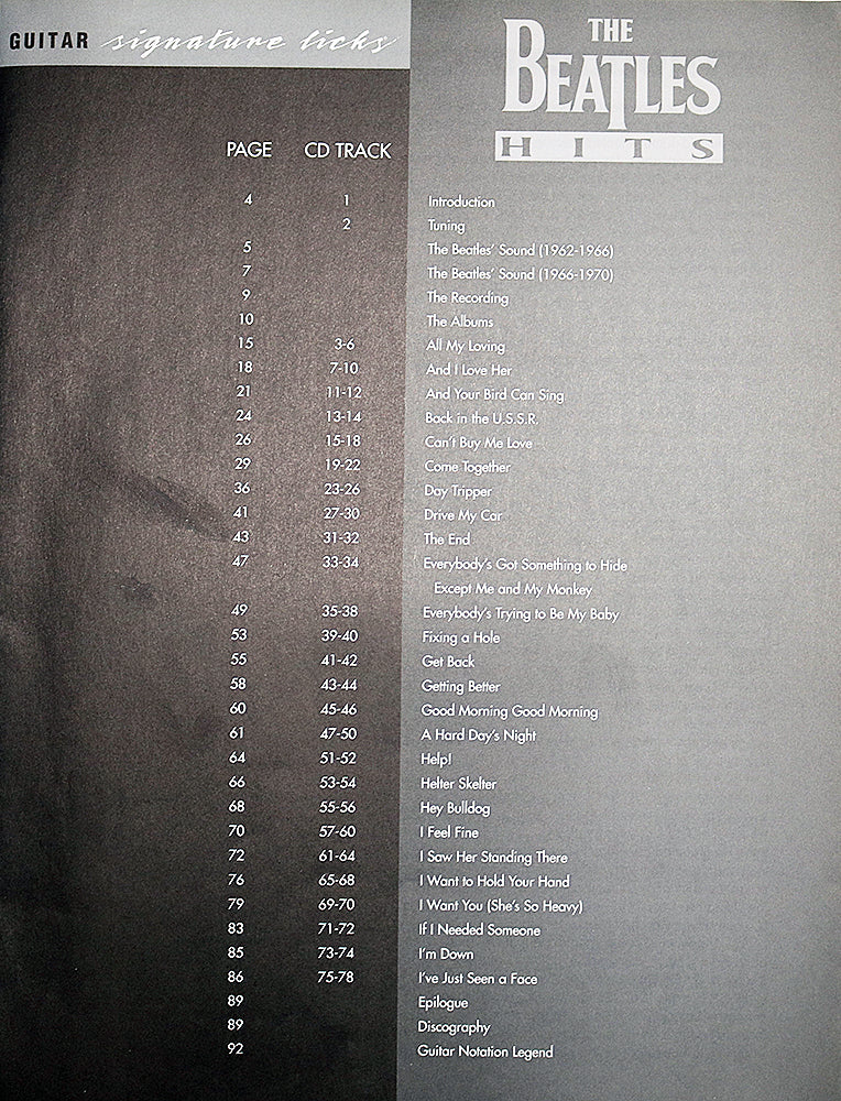 The Beatles Hits for Guitar (CD not included)