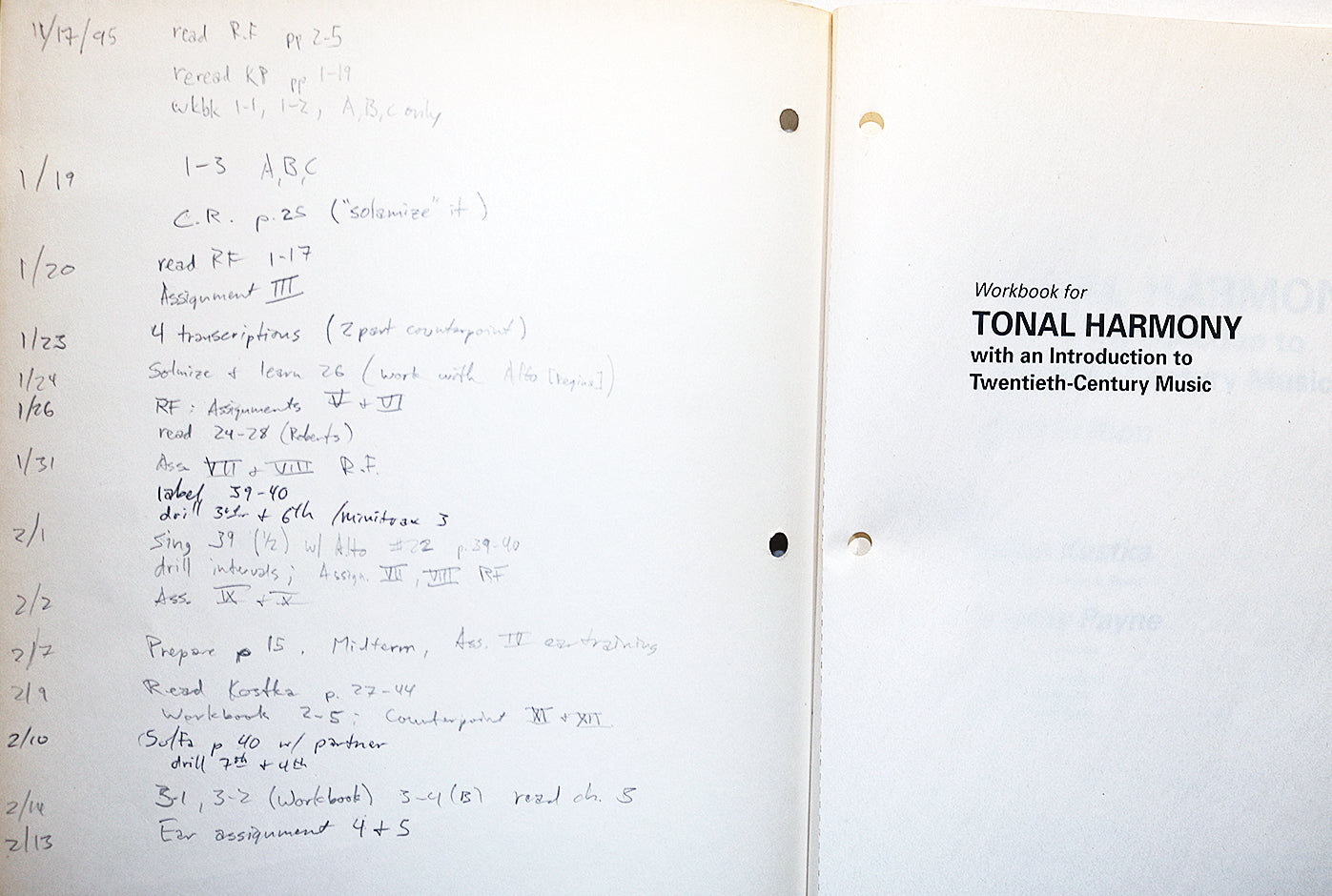 Workbook for Tonal Harmony with an Introduction to Twentieth Century Music (Third Edition)