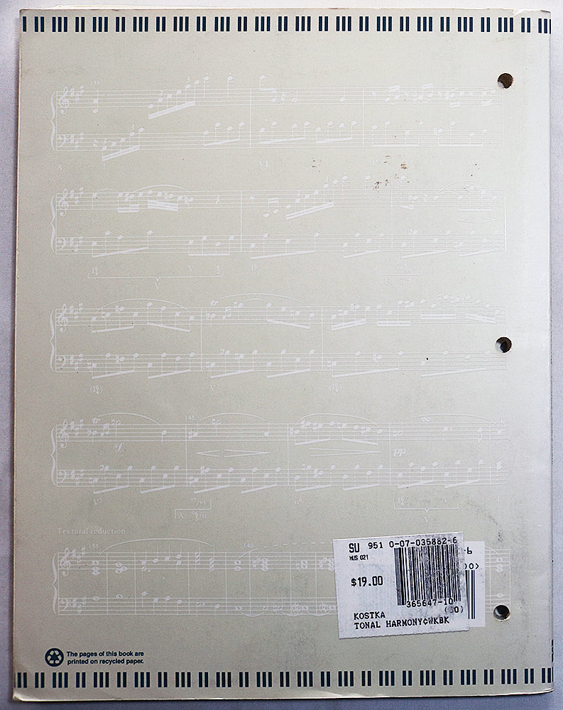 Workbook for Tonal Harmony with an Introduction to Twentieth Century Music (Third Edition)