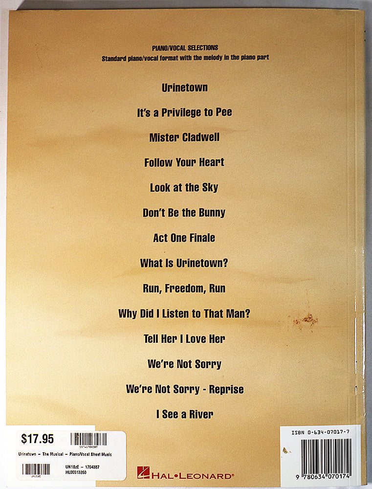 Urinetown, The Musical: Piano/Vocal Selections