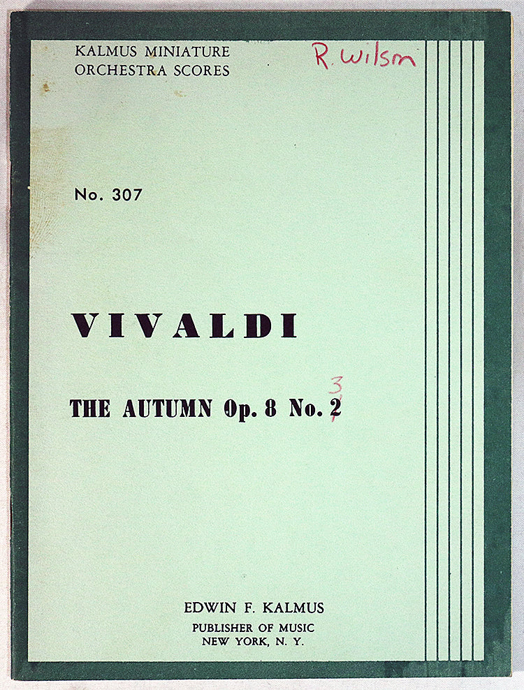 Vivaldi: The Autumn, Op. 8, No. 3 (Miniature Study Score)