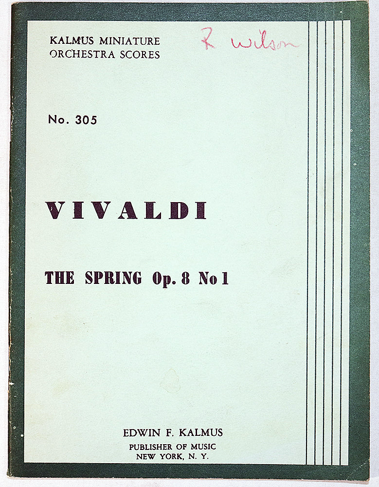 Vivaldi: The Spring, Op. 8, No. 1 (Miniature Study Score)