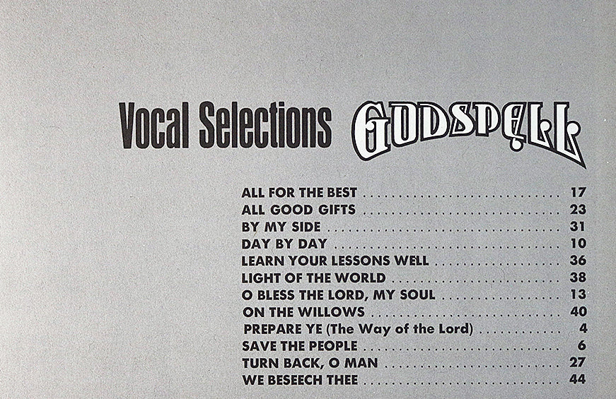 Vocal Selections from Godspell