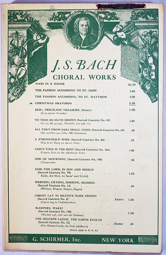 Bach: Christmas Oratorio (Vocal Score)
