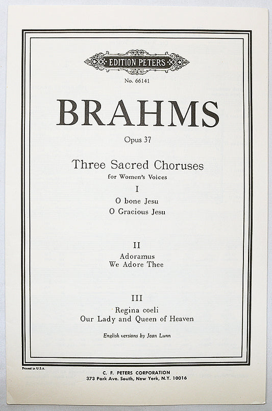 Three Sacred Choruses for Women's Voices (Choral Octavo)