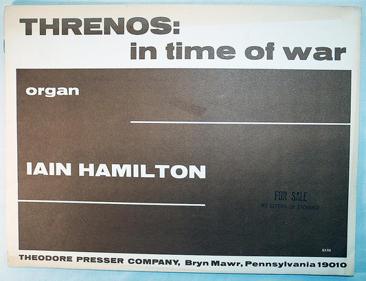 Hamilton: Threnos - in time of war