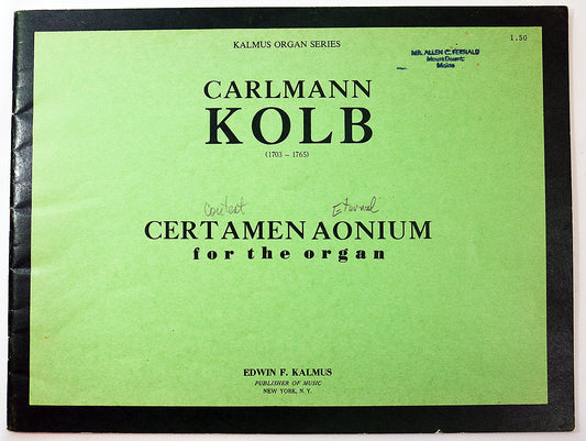 Kolb: Certamen Aonium for the Organ