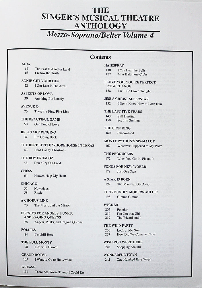 The Singer's Musical Theatre Anthology, Vol 4 (Mezzo‑Soprano/Belter)