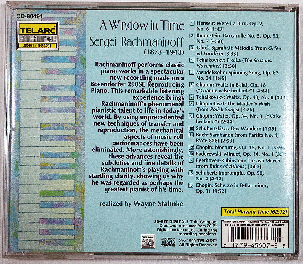Rachmaninoff: A Window in Time (CD)