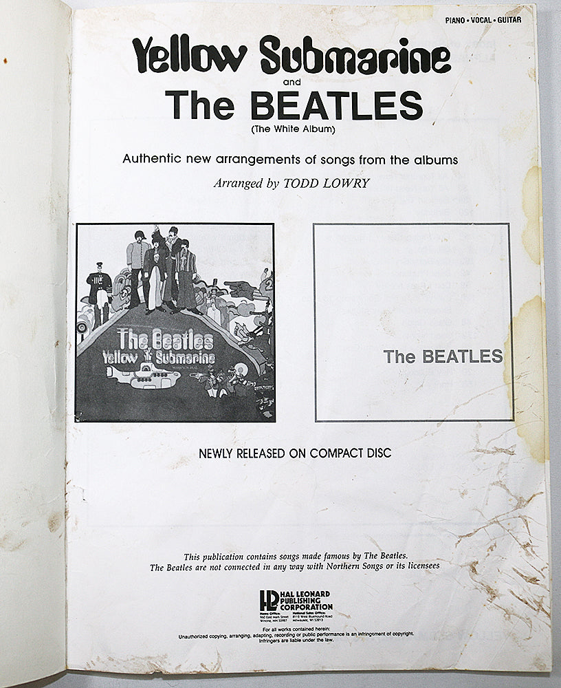 Yellow Submarine and The Beatles (The White Album): Authentic New Arrangements of Songs from the Albums (songbook)