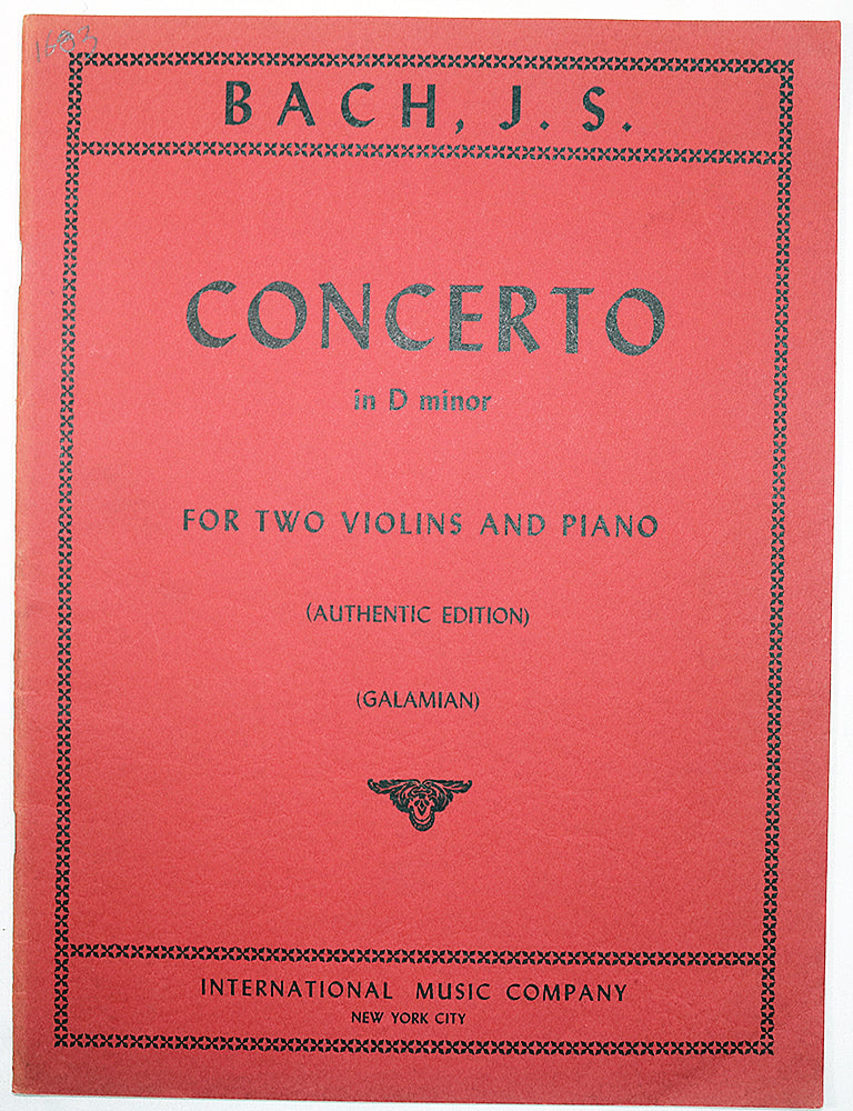 Bach: Concerto in D Minor for Two Violins and Piano