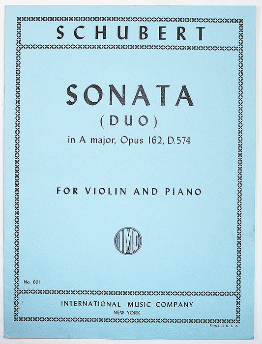 Schubert: Sonata (Duo) in A Major, Op. 162 for Violin and Piano