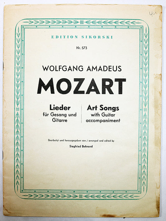 Mozart: Art Songs with Guitar Accompaniment