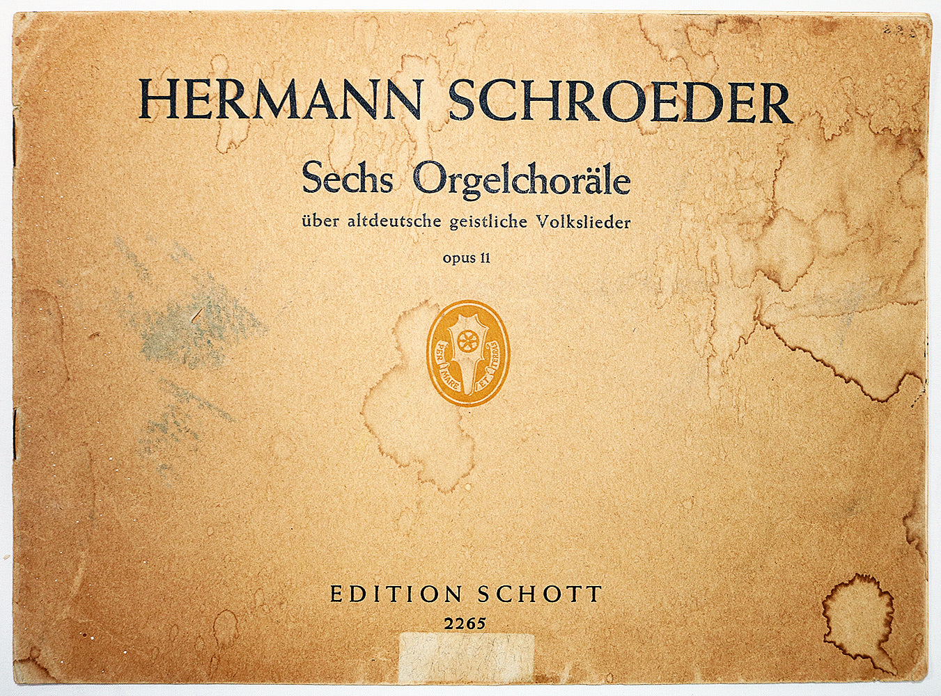 Schroeder: Six Organ Chorales, Op. 11