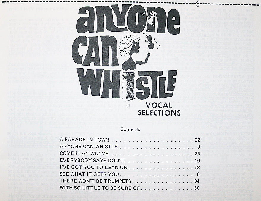 Anyone Can Whistle - Vocal Selections (songbook)
