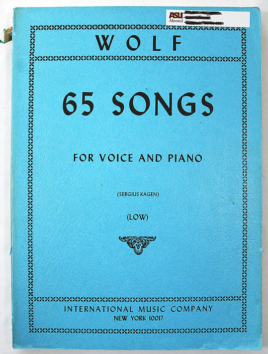 Wolf: 65 Songs for Voice and Piano (Low)
