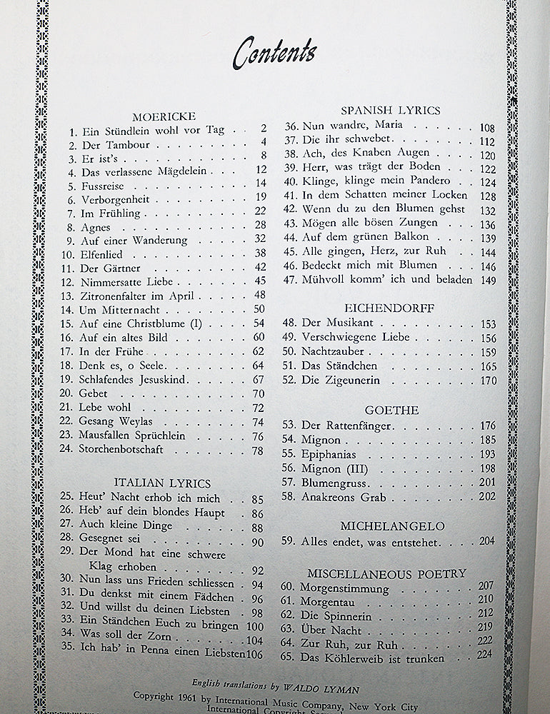 Wolf: 65 Songs for Voice and Piano (Low)