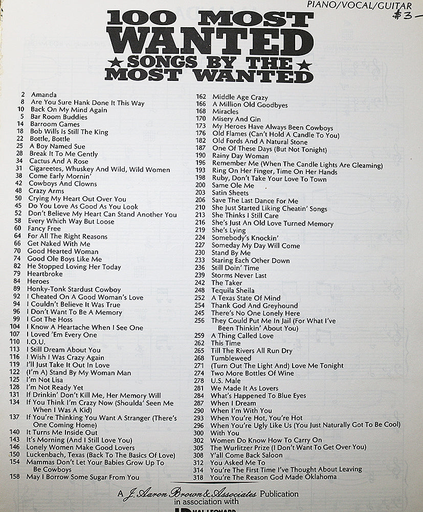 100 Most Wanted Songs by the Most Wanted (songbook)