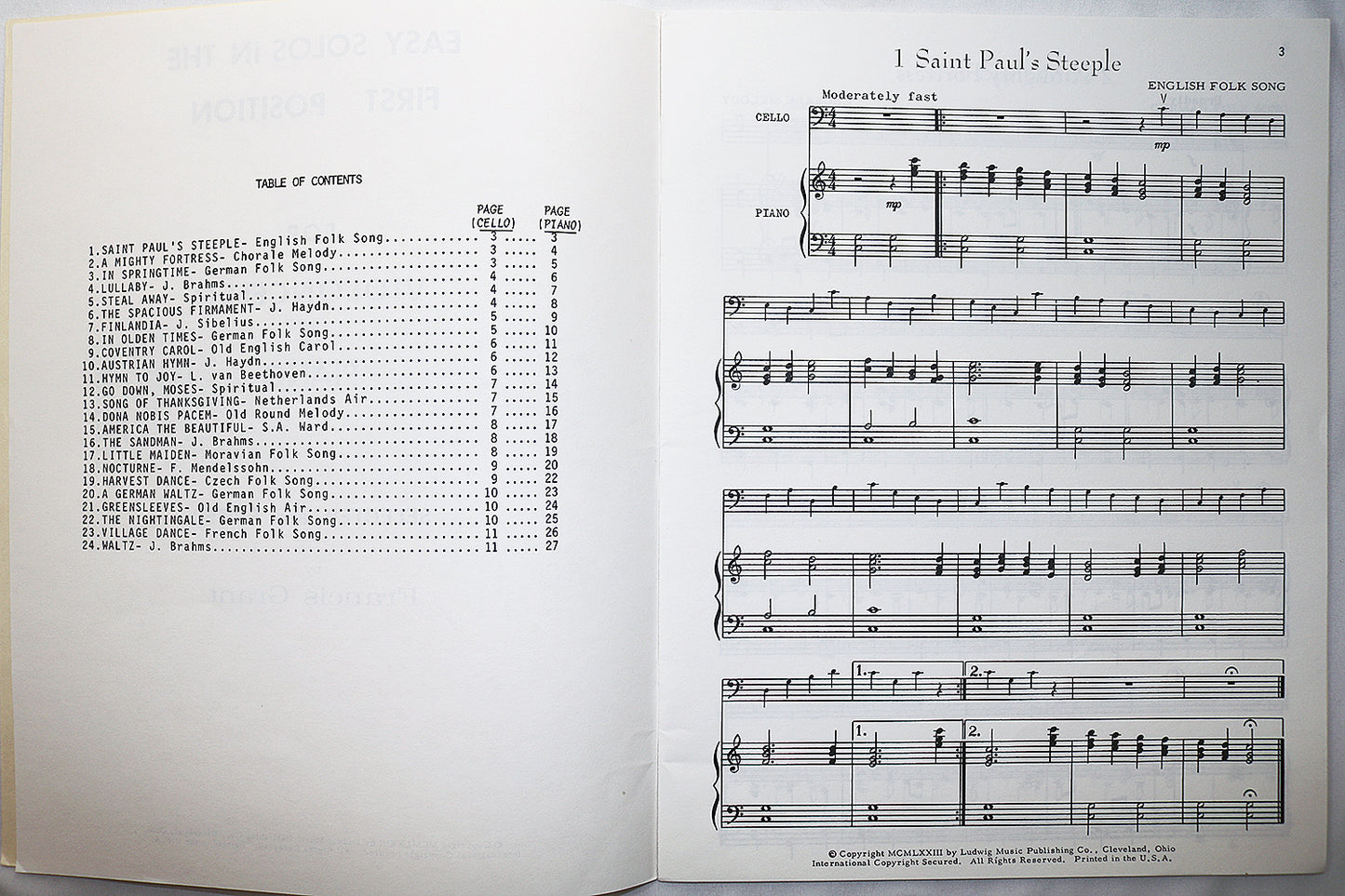 Easy Solos in the First Position for Cello