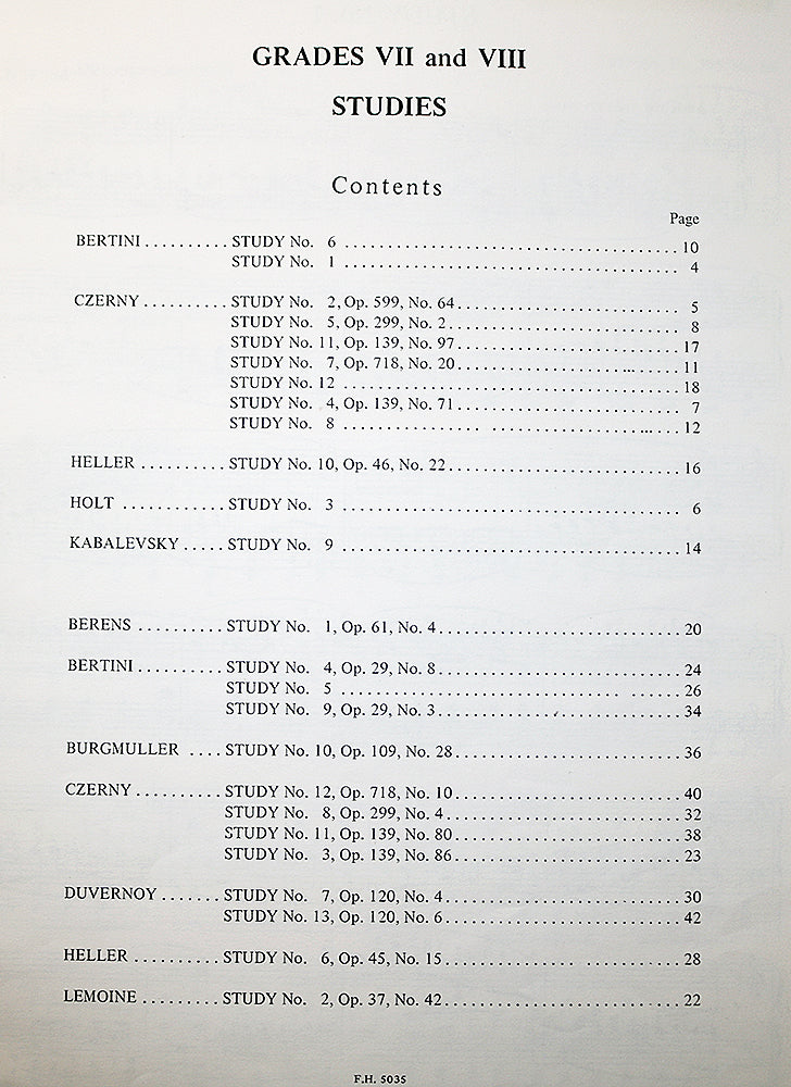 Royal Conservatory: Grades VII & VIII Pianoforte Studies