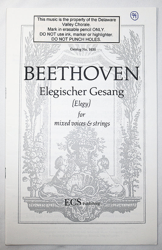 Beethoven: Elegischer Gesang (Elegy) for Mixed Voices and Strings (SATB octavo)