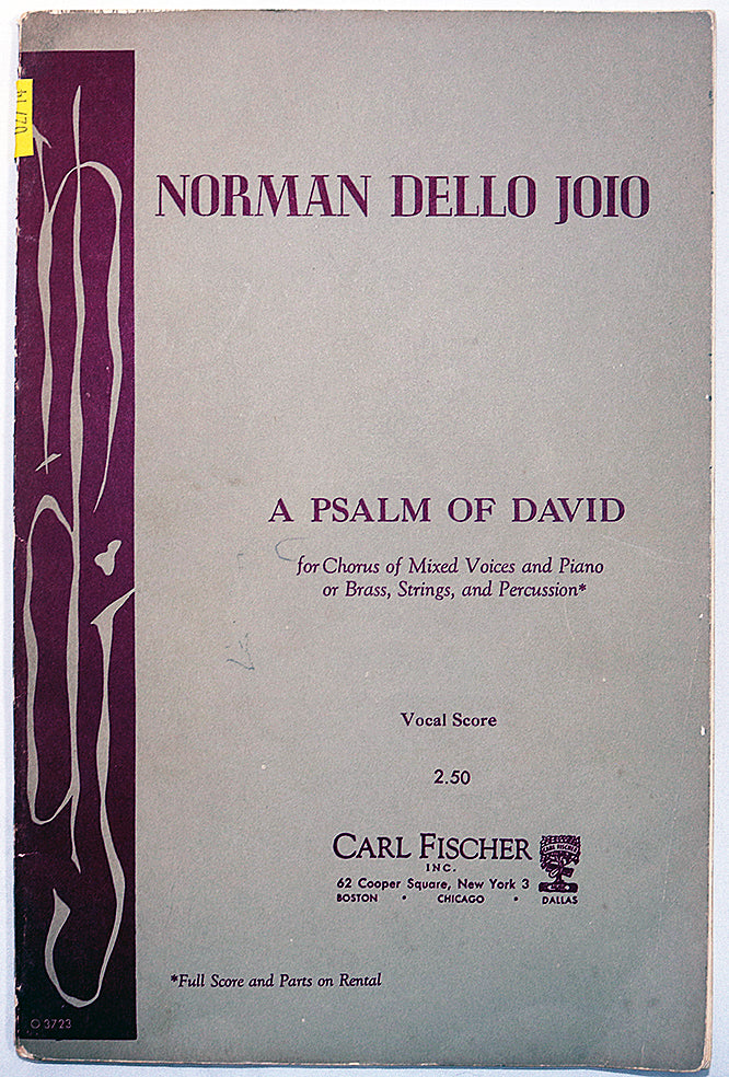Dello Joio: A Psalm of David (Vocal Score)