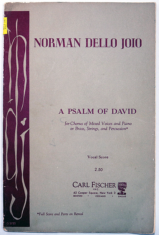 Dello Joio: A Psalm of David (Vocal Score)