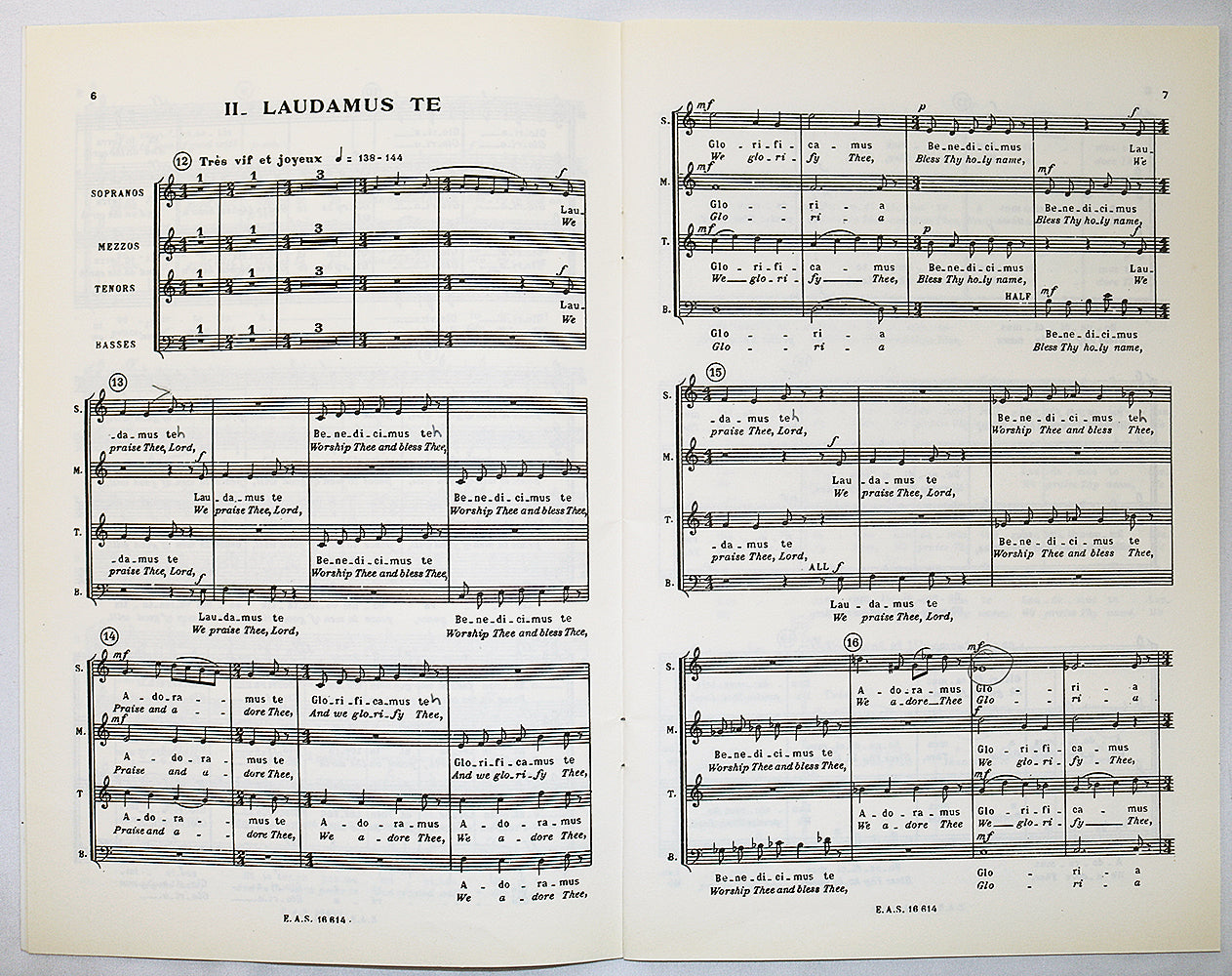 Poulenc: Gloria (Vocal Score)