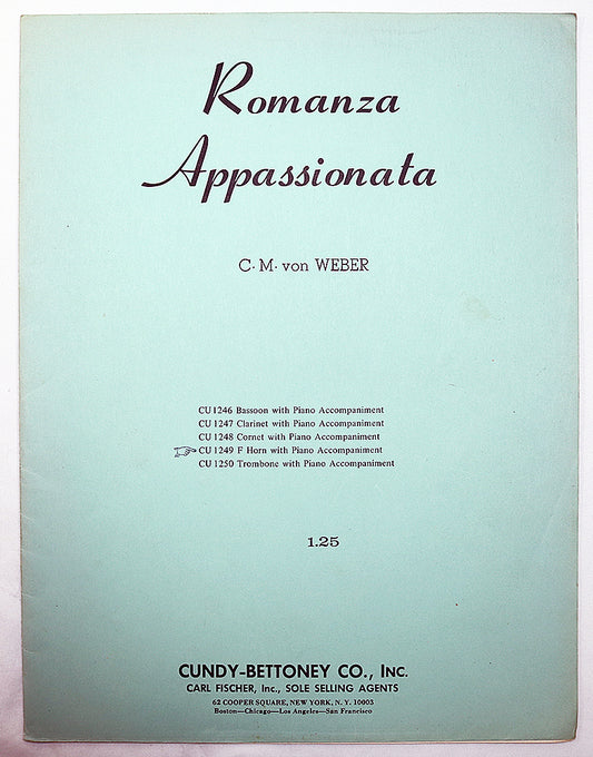Weber: Romanza Appassionata for F Horn and Piano