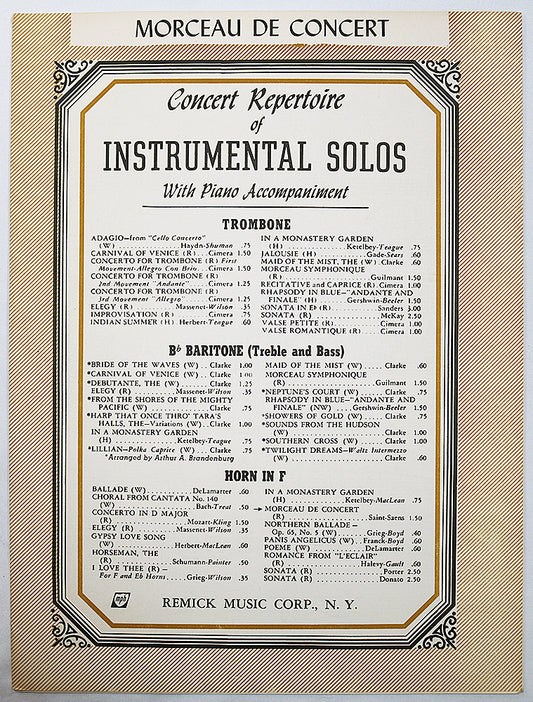 Saint-Saens: Morceau de Concert for Horn in F and Piano