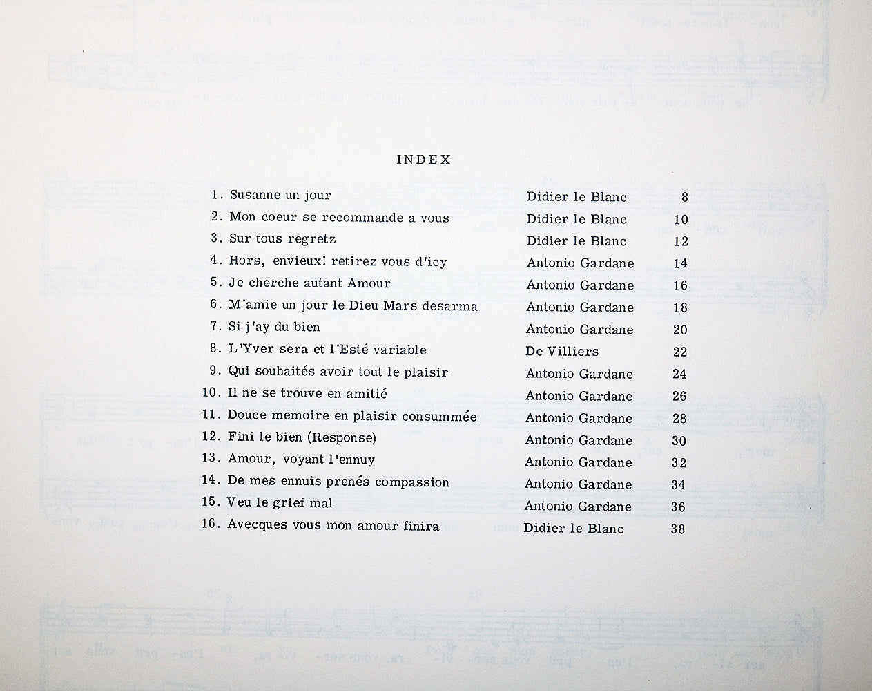 Premier Livre de Chansons a Deux Parties, 1578, Volume One