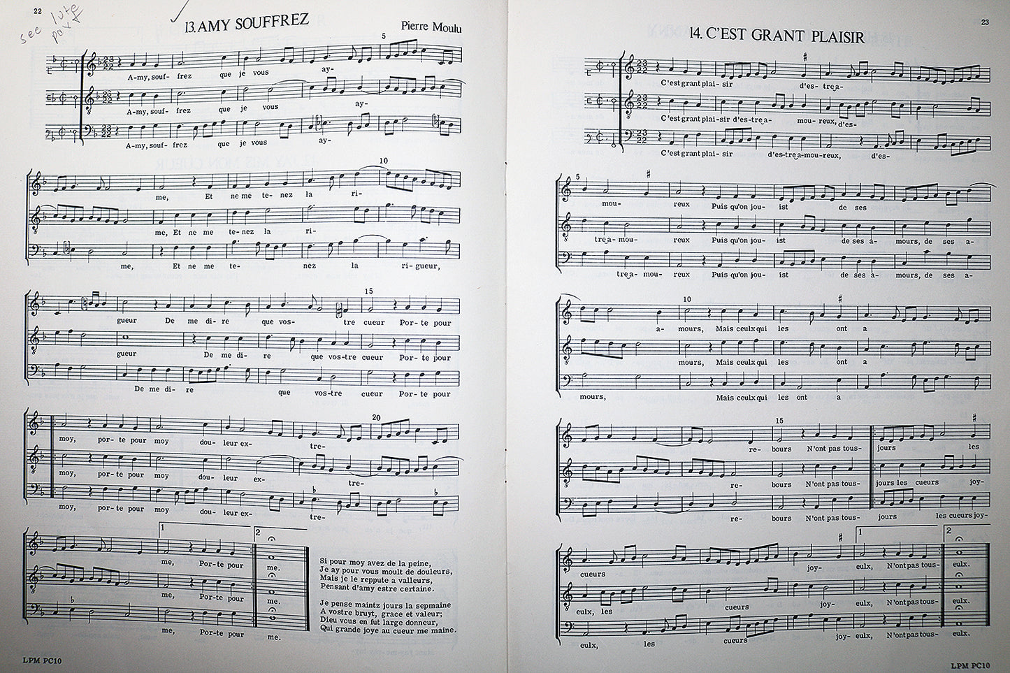 Thirty Chansons, 1529, for Three Instruments or Voices