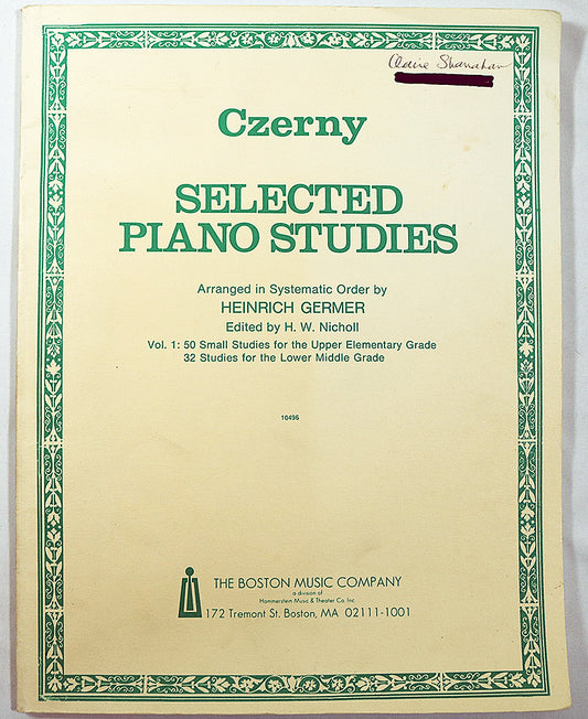 Czerny: Selected Piano Studies