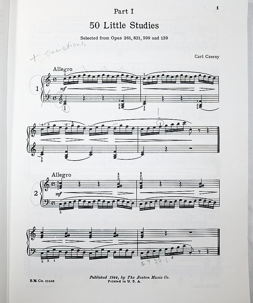 Czerny: Selected Piano Studies