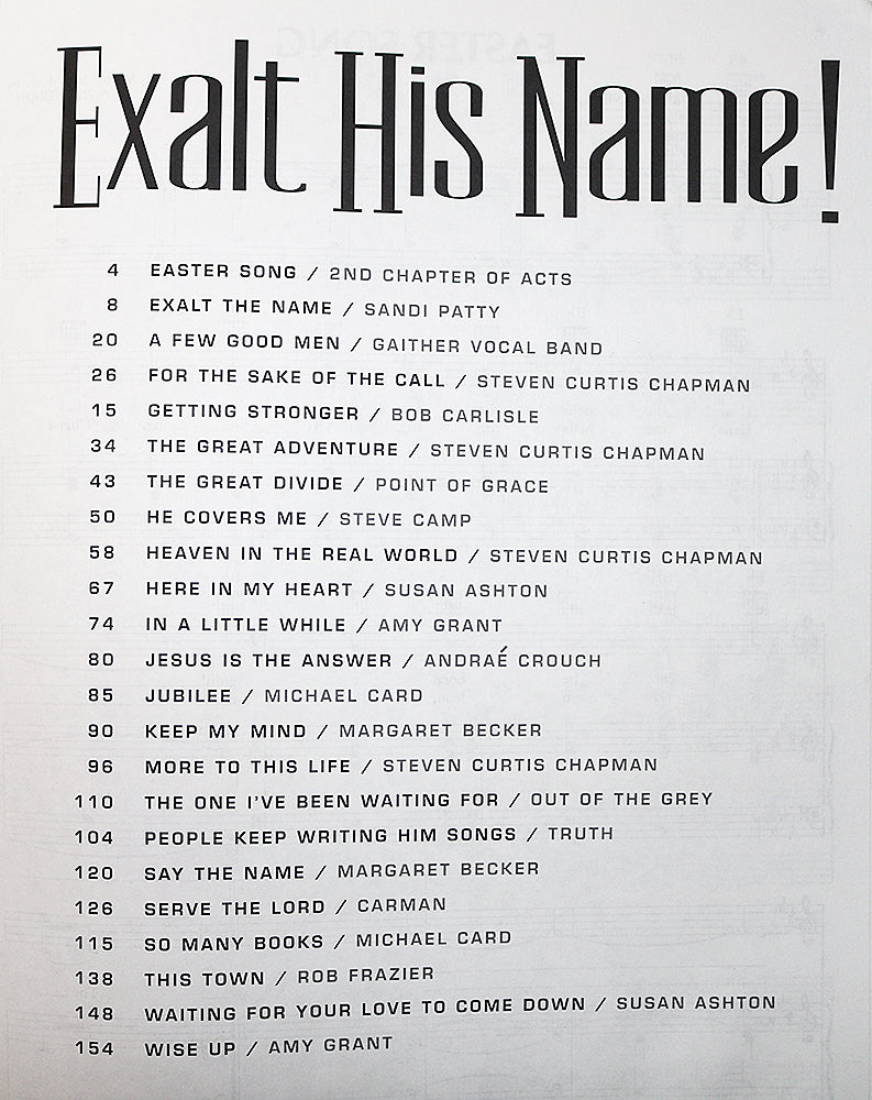Exalt His Name! (Songbook)