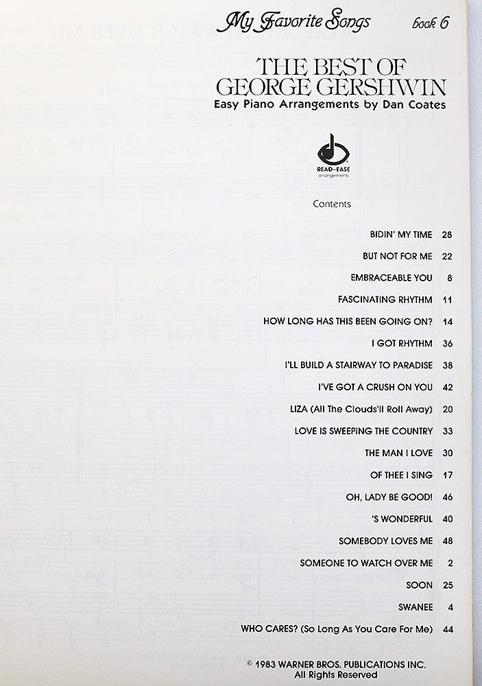 The Best of George Gershwin (Easy Piano)