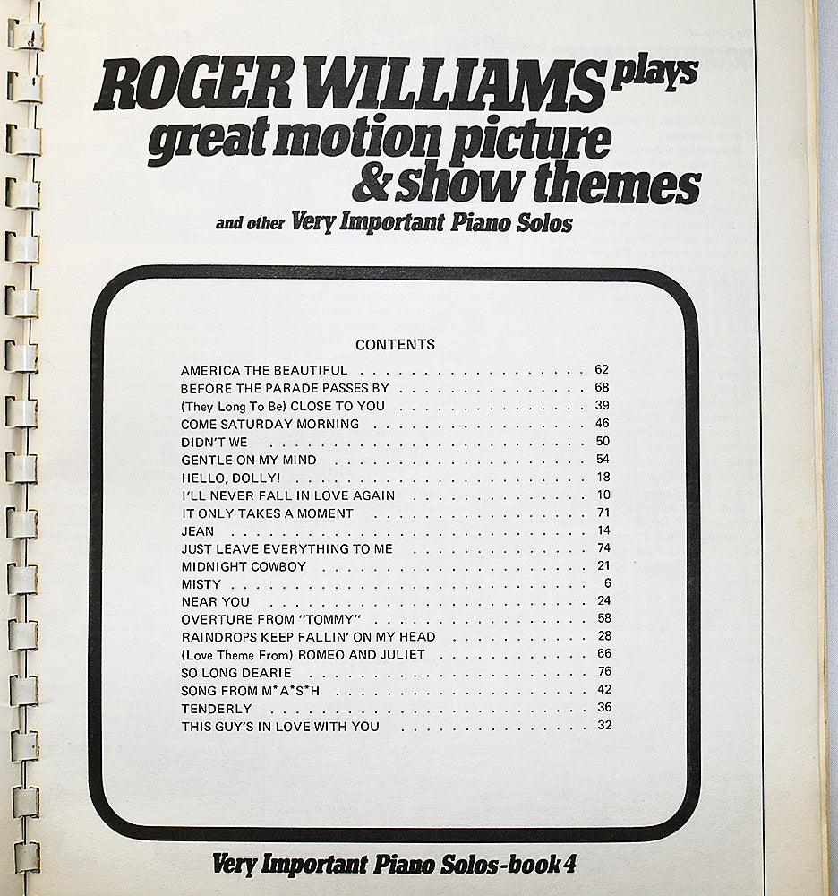 Roger Williams Plays Great Motion Picture & Show Themes