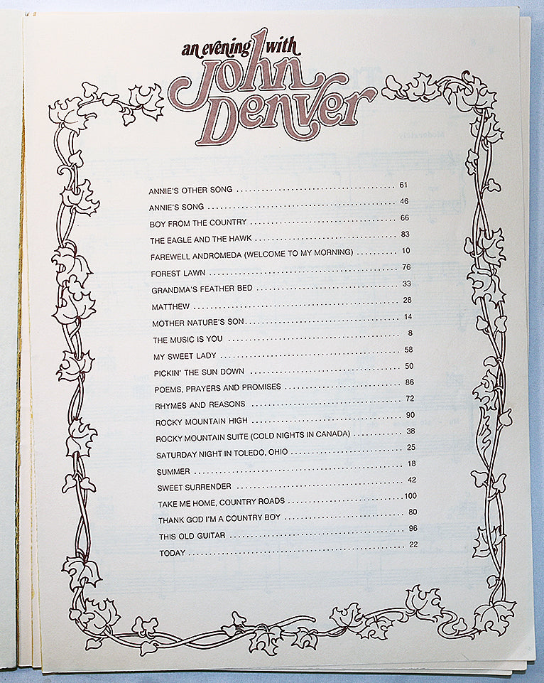An Evening with John Denver (songbook)