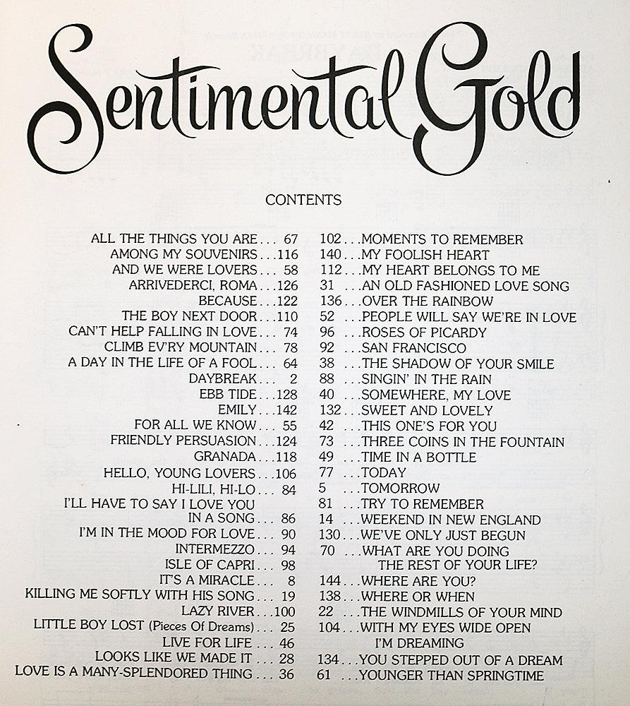 Sentimental Gold (Songbook)