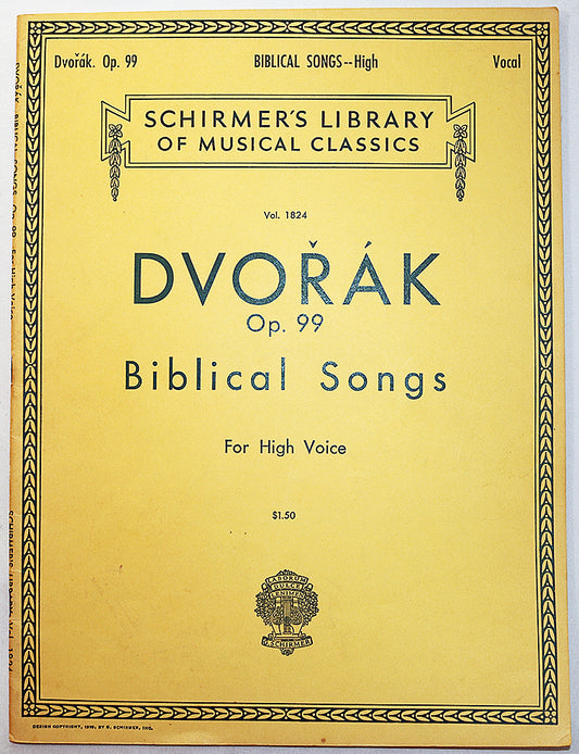 Dvořák: Biblical Songs, Op. 99 (High Voice)
