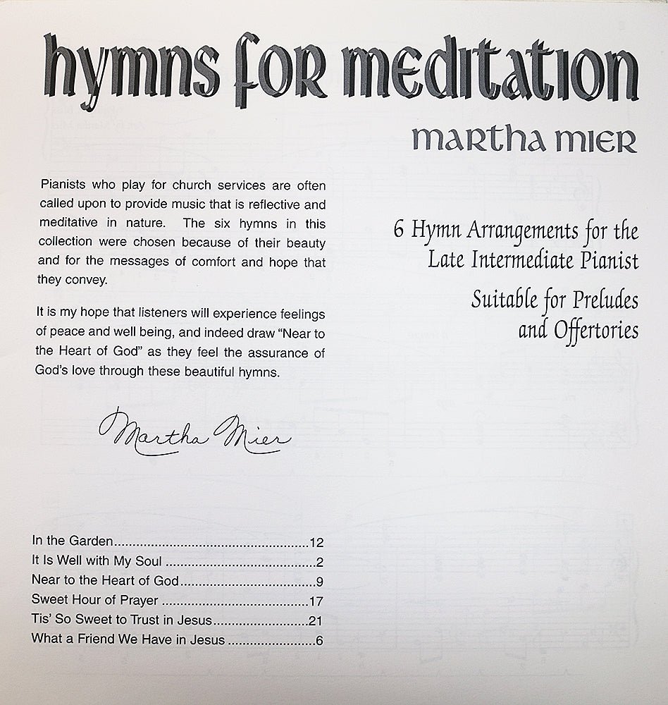 Hymns for Meditation, for Piano